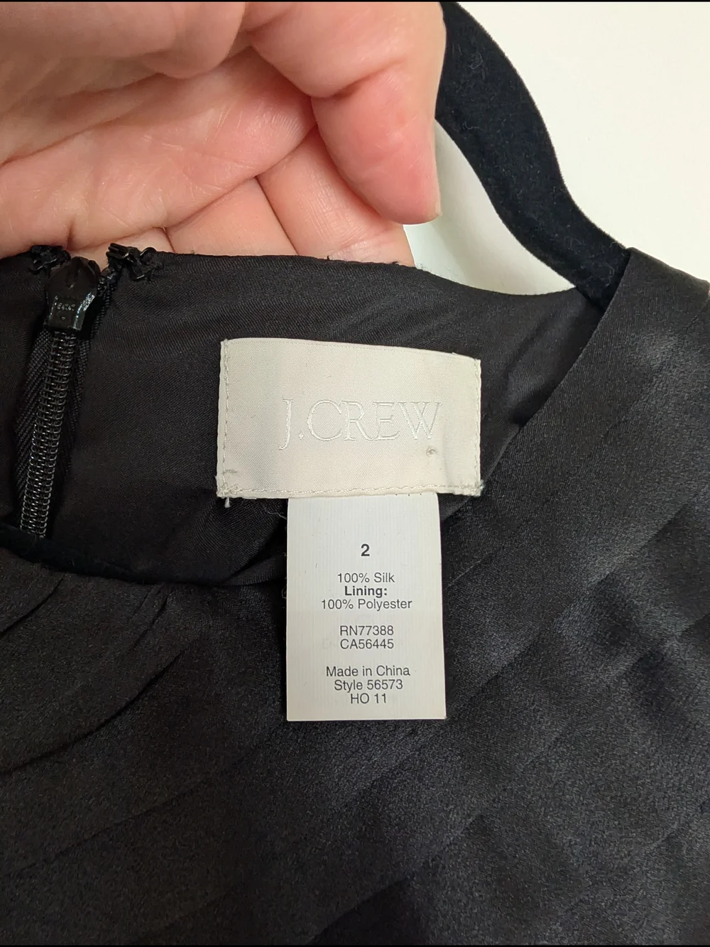 J Crew Classic Cocktail Black Sleeveless 100% Silk A-Line Dress Size 2 Party